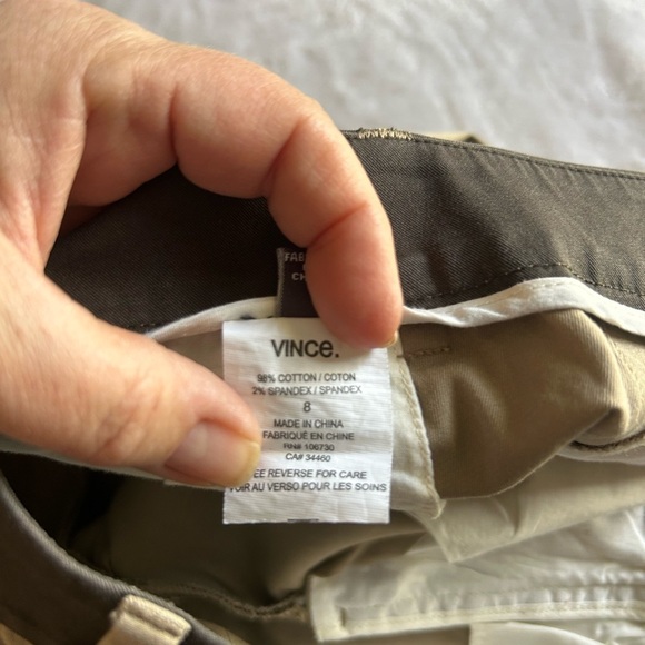 Vince Tan and Green Straight Leg Pants - Picture 4 of 7